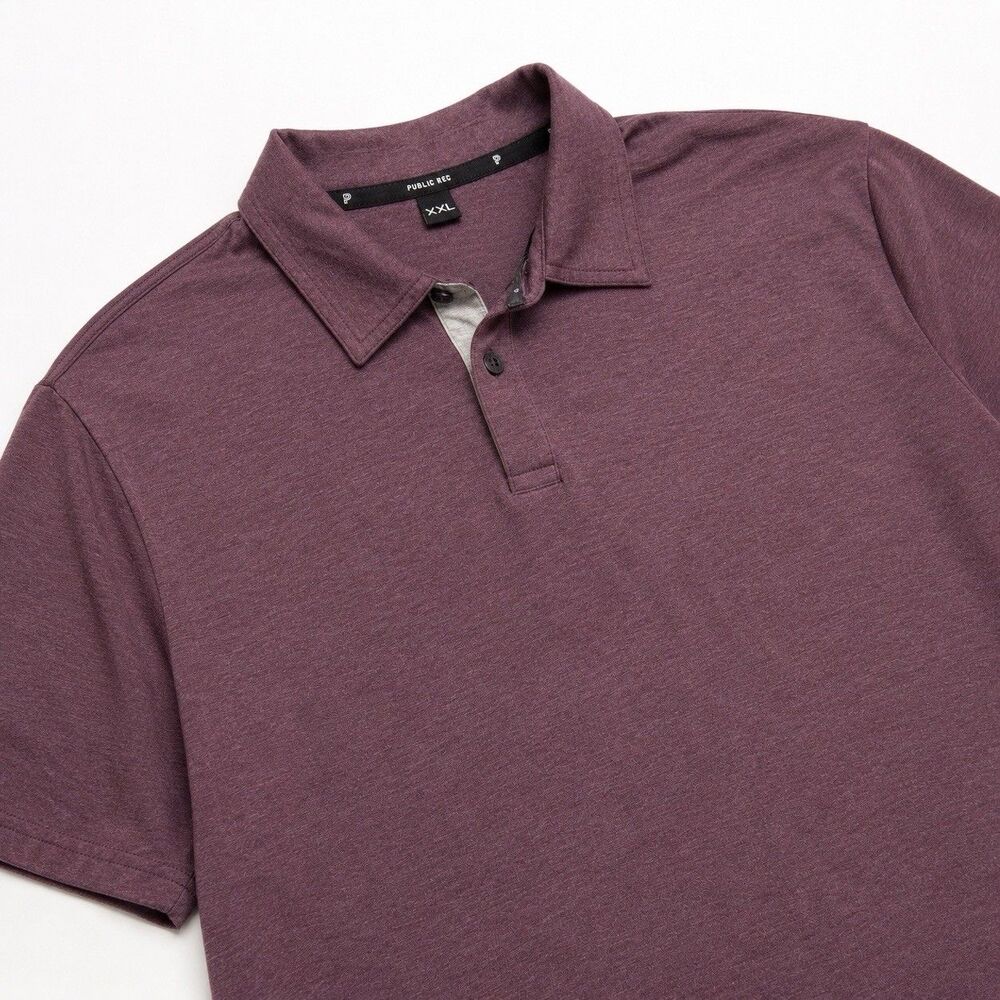 Public Rec Go-To Polo Men's 2XL Heather Burgundy Pima Cotton Stretch Golf